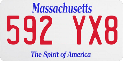MA license plate 592YX8