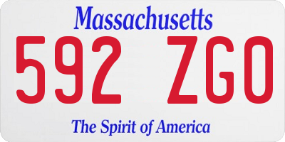MA license plate 592ZG0