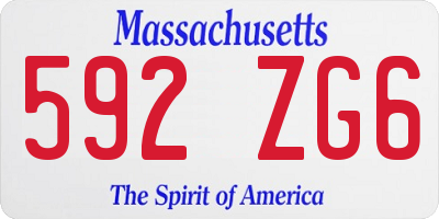 MA license plate 592ZG6