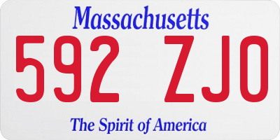 MA license plate 592ZJ0