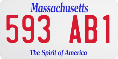 MA license plate 593AB1
