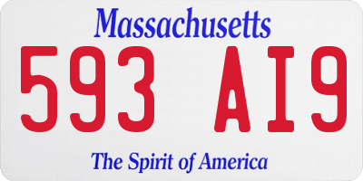MA license plate 593AI9