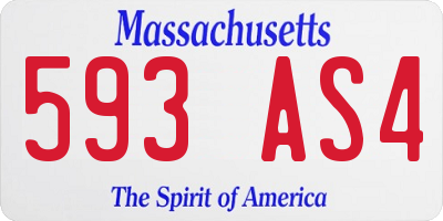 MA license plate 593AS4