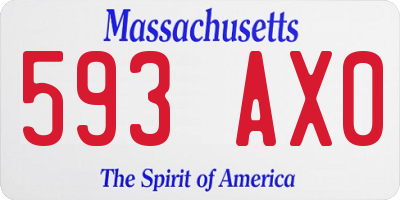MA license plate 593AX0