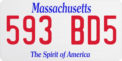 MA license plate 593BD5