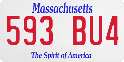 MA license plate 593BU4