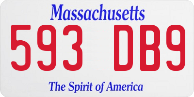 MA license plate 593DB9
