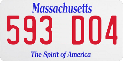 MA license plate 593DO4
