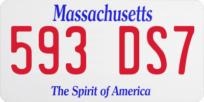 MA license plate 593DS7