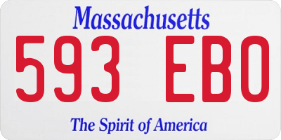 MA license plate 593EB0