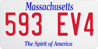 MA license plate 593EV4