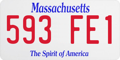 MA license plate 593FE1