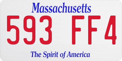 MA license plate 593FF4