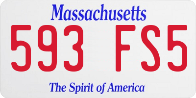 MA license plate 593FS5