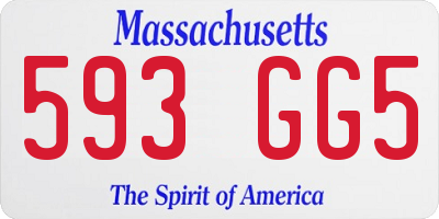 MA license plate 593GG5