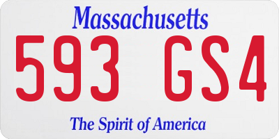 MA license plate 593GS4