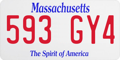 MA license plate 593GY4