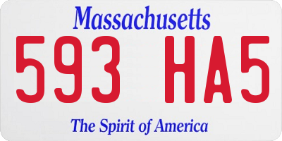 MA license plate 593HA5