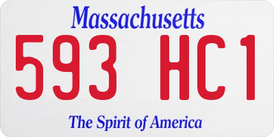 MA license plate 593HC1