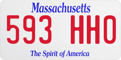 MA license plate 593HH0