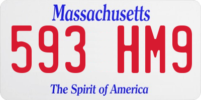 MA license plate 593HM9