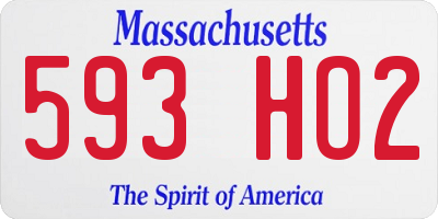 MA license plate 593HO2