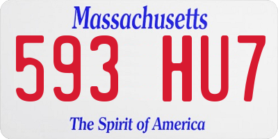 MA license plate 593HU7