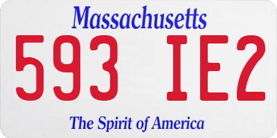 MA license plate 593IE2