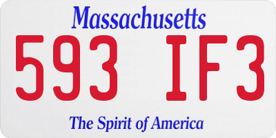 MA license plate 593IF3
