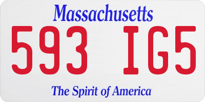 MA license plate 593IG5