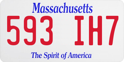 MA license plate 593IH7