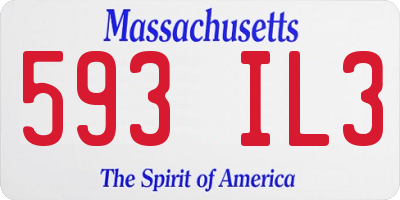 MA license plate 593IL3