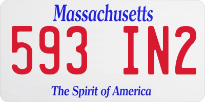 MA license plate 593IN2