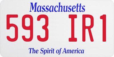 MA license plate 593IR1