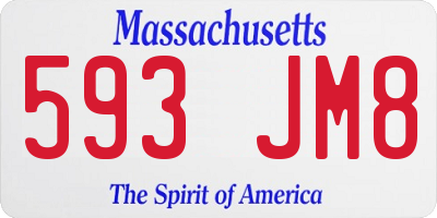 MA license plate 593JM8