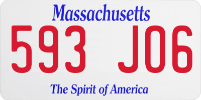 MA license plate 593JO6