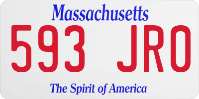 MA license plate 593JR0