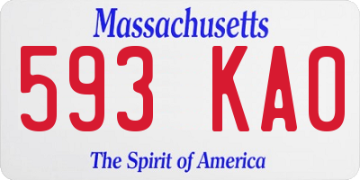 MA license plate 593KA0