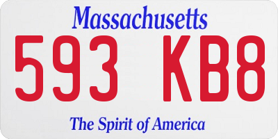 MA license plate 593KB8