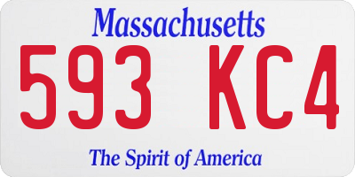 MA license plate 593KC4