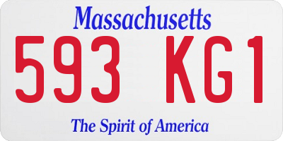 MA license plate 593KG1