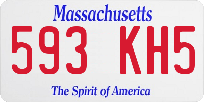 MA license plate 593KH5