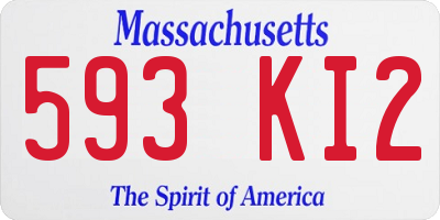 MA license plate 593KI2