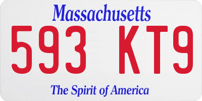 MA license plate 593KT9