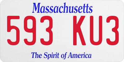 MA license plate 593KU3