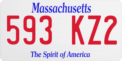 MA license plate 593KZ2