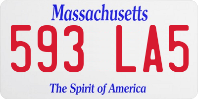 MA license plate 593LA5