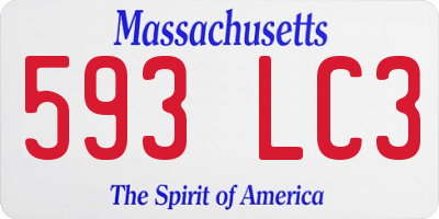 MA license plate 593LC3