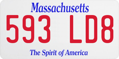 MA license plate 593LD8