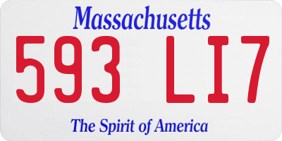 MA license plate 593LI7